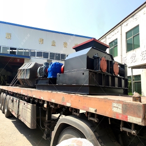 2pg400X250小型對(duì)輥破碎機(jī)發(fā)貨圖片_發(fā)往湖南長(zhǎng)沙_破碎石英沙